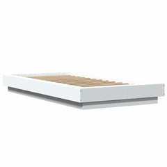 Bed Frame with LED Lights without Mattress 100x200cm White