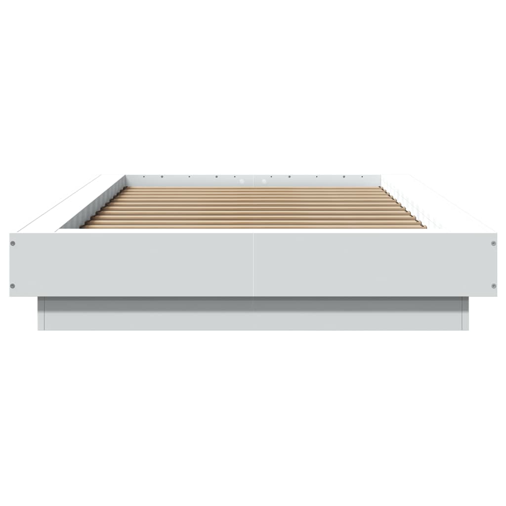 Bed Frame with LED Lights without Mattress 90x190cm White
