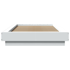 Bed Frame with LED Lights without Mattress 90x190cm White