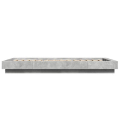 vidaXL Bed Frame with LED Lights without Mattress Concrete Grey 75x190cm 6