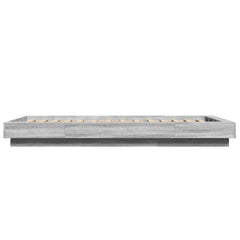 vidaXL Bed Frame with LED Lights without Mattress Grey Sonoma 75x190cm 6