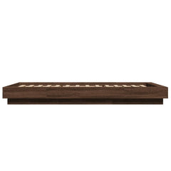 vidaXL Bed Frame with LED Lights without Mattress Brown Oak 75x190cm 6