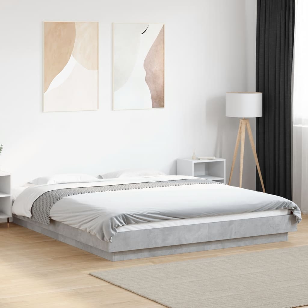 Bed Frame without Mattress Length 200 cm Concrete Grey 160 cm