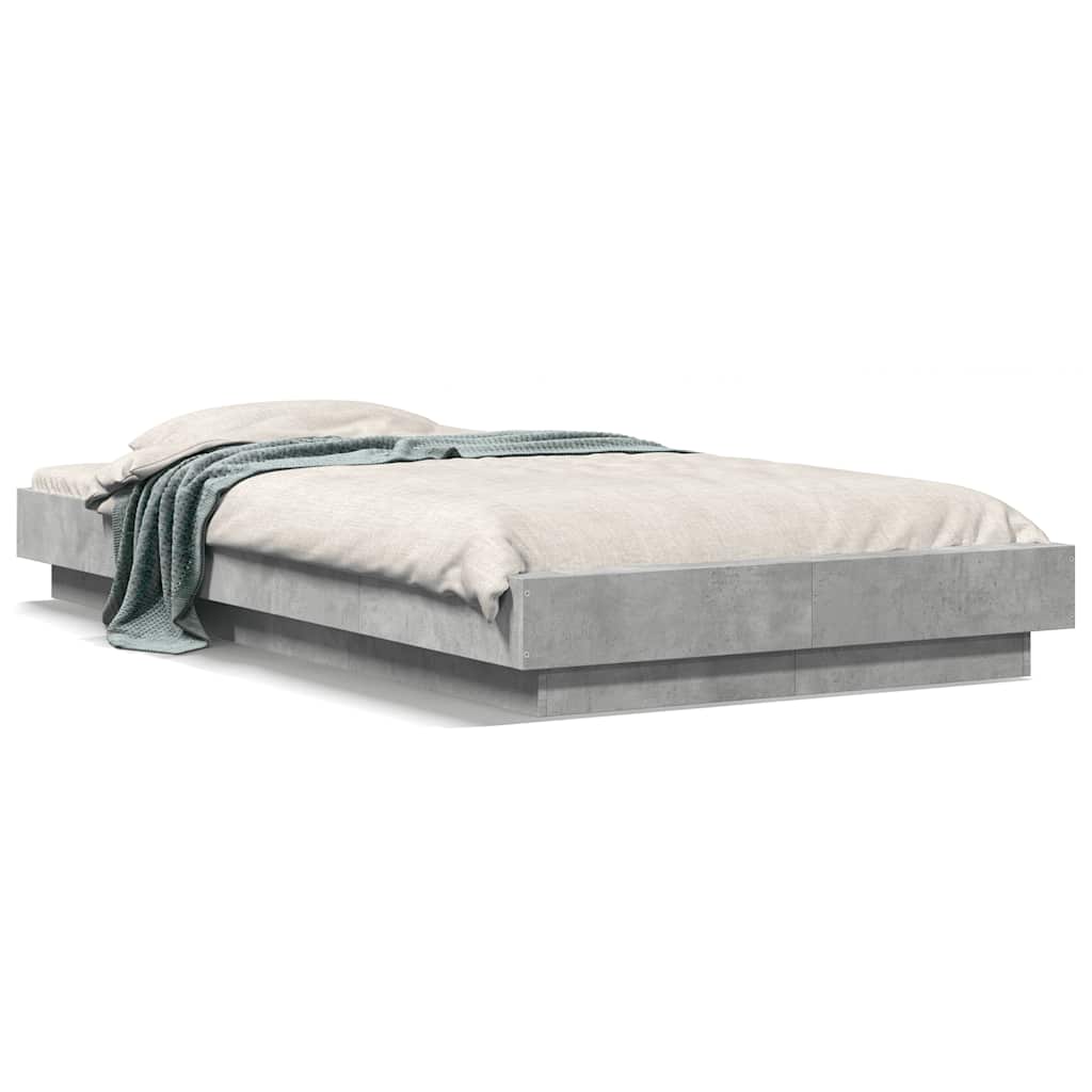 Bed Frame without Mattress Length 200 cm Concrete Grey 100 cm