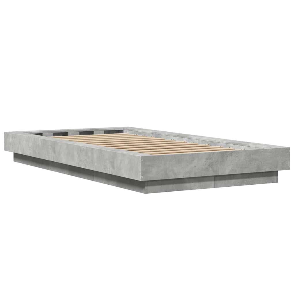 Bed Frame without Mattress Length 200 cm Concrete Grey 100 cm