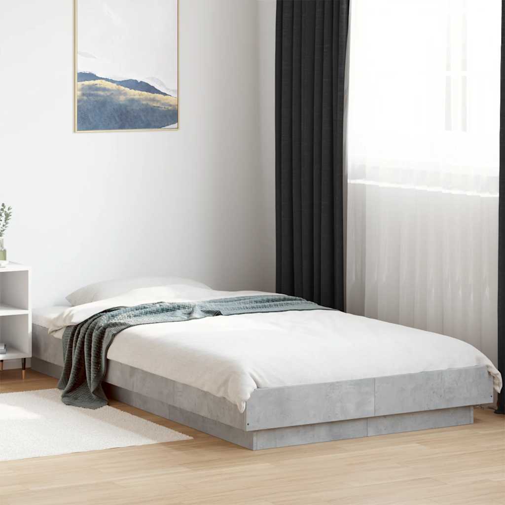 Bed Frame without Mattress Length 200 cm Concrete Grey 100 cm