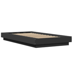 vidaXL Bed Frame without Mattress Black 75x190 cm Small Single 6