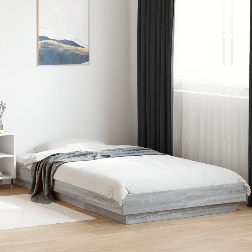 vidaXL Bed Frame without Mattress Grey Sonoma 75x190 cm Small Single 1