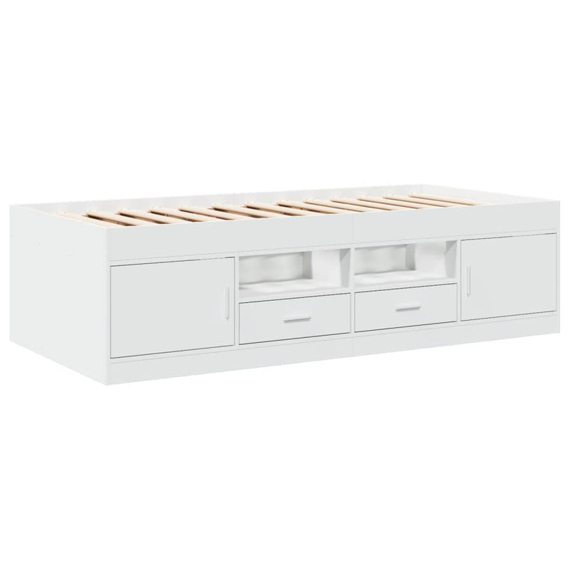 Daybed with Drawers White 100x200 cm Engineered Wood