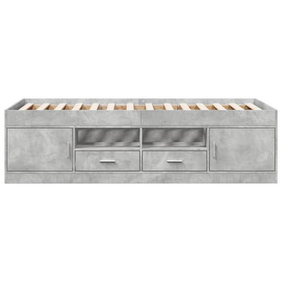 Daybed with Drawers Concrete Grey 100x200 cm Engineered Wood