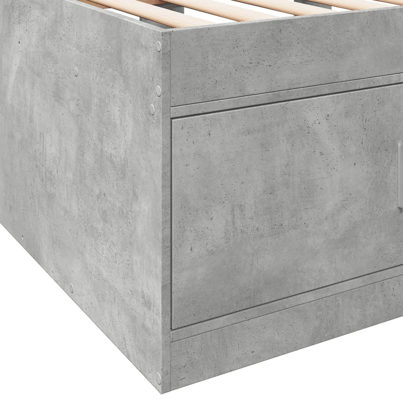 Daybed with Drawers Concrete Grey 100x200 cm Engineered Wood