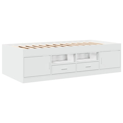 Daybed with Drawers White 90x200 cm Engineered Wood