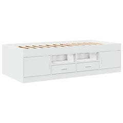 Daybed with Drawers without Mattress Length 200 cm White 90 cm