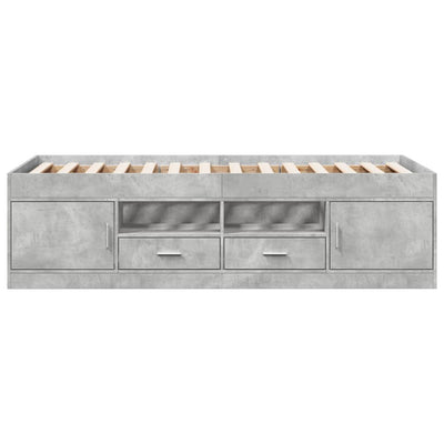 Daybed with Drawers Concrete Grey 90x200 cm Engineered Wood