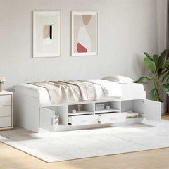 Daybed with Drawers without Mattress Length 190 cm White 75 cm