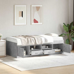 Daybed with Drawers without Mattress Length 190 cm Concrete grey 75 cm