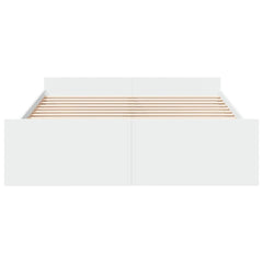Bed Frame with Drawers without Mattress Length 200 cm White 160 cm