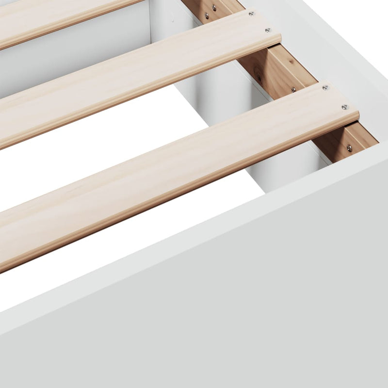 Bed Frame with Drawers White 150x200 cm King Size Engineered Wood