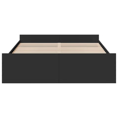 vidaXL Bed Frame with Drawers without Mattress Black 150x200 cm 4