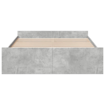 Bed Frame with Drawers Concrete Grey 150x200 cm King Size Engineered Wood