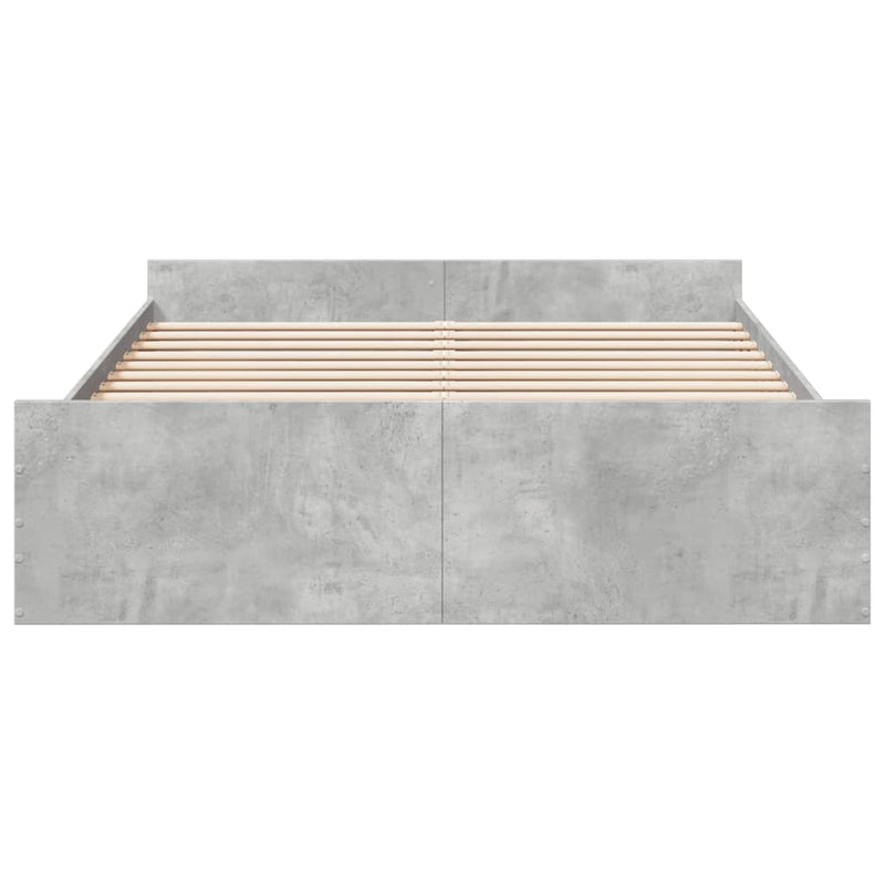 Bed Frame with Drawers Concrete Grey 150x200 cm King Size Engineered Wood