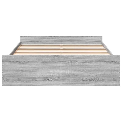 Bed Frame with Drawers Grey Sonoma 150x200 cm King Size Engineered Wood