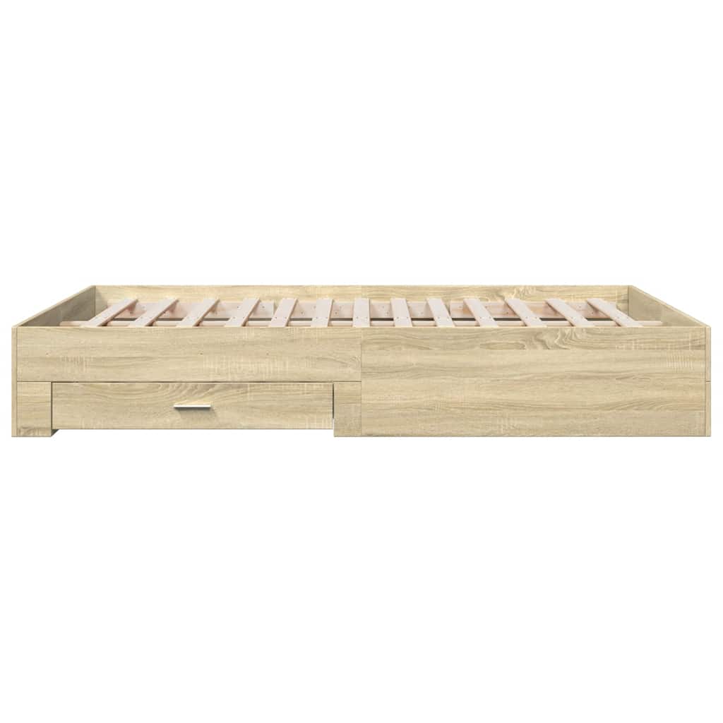 Bed Frame with Drawers without Mattress Length 200 cm Sonoma Oak 150 cm