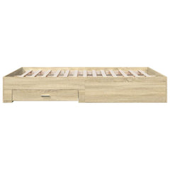 Bed Frame with Drawers without Mattress Length 200 cm Sonoma Oak 150 cm