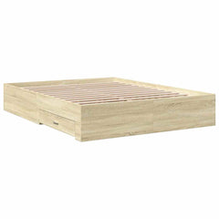 Bed Frame with Drawers without Mattress Length 200 cm Sonoma Oak 150 cm