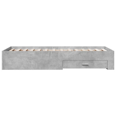 Bed Frame with Drawers Concrete Grey 100x200 cm Engineered Wood