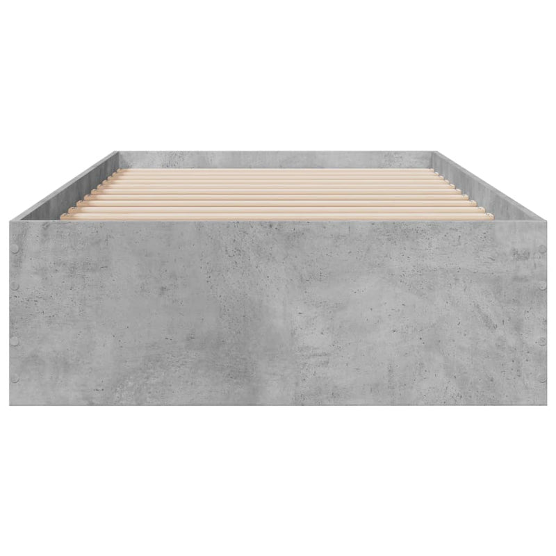 Bed Frame with Drawers Concrete Grey 90x200 cm Engineered Wood