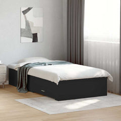 Bed Frame with Drawers without Mattress 75x190 cm Black