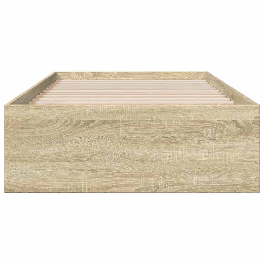 Bed Frame with Drawers without Mattress 75x190 cm Sonoma oak