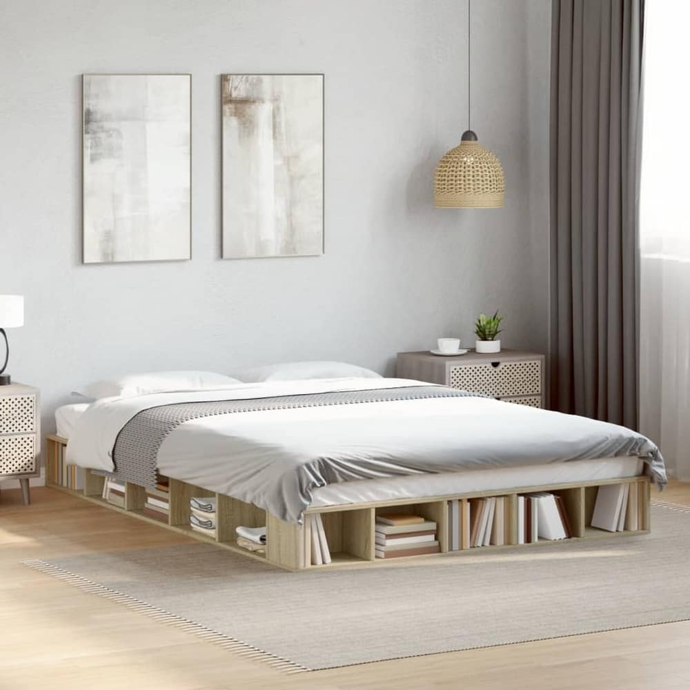 Bed Frame without Mattress 150x200 cm Sonoma oak