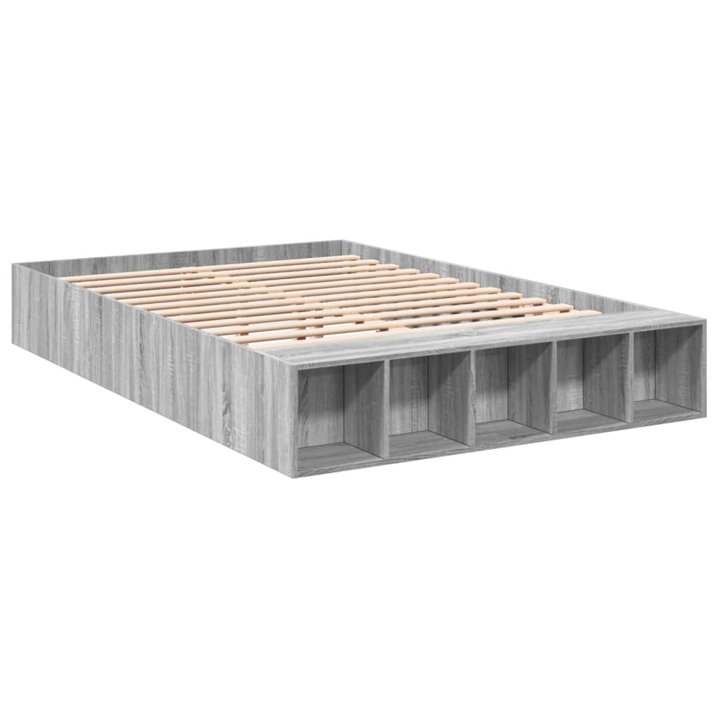 vidaXL Bed Frame without Mattress Grey Sonoma 140x200 cm 3
