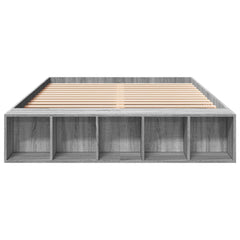vidaXL Bed Frame without Mattress Grey Sonoma 140x200 cm 4