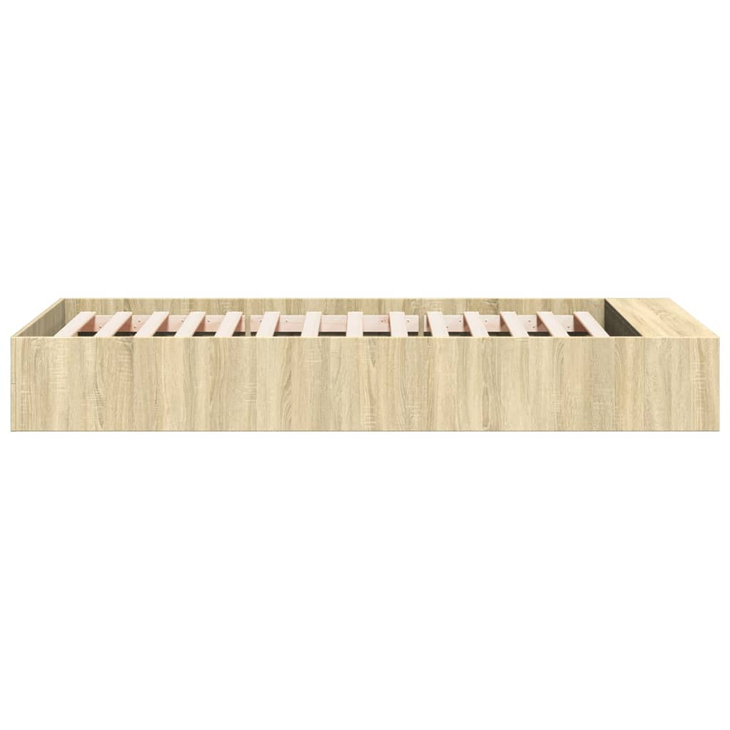 vidaXL Bed Frame without Mattress Sonoma Oak 75x190 cm Small Single 5