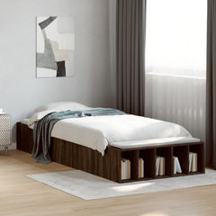 Bed Frame without Mattress 75x190 cm Small Single Brown oak