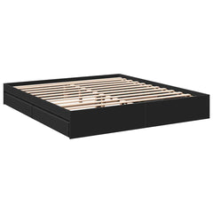 vidaXL Bed Frame with Drawers without Mattress Black 200x200 cm 3