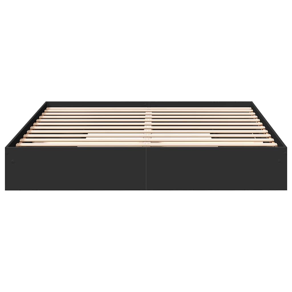 vidaXL Bed Frame with Drawers without Mattress Black 200x200 cm 4