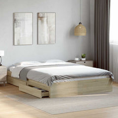 Bed Frame with Drawers without Mattress Length 200 cm Sonoma Oak 160 cm