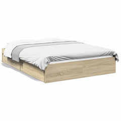 Bed Frame with Drawers without Mattress Length 200 cm Sonoma Oak 140 cm