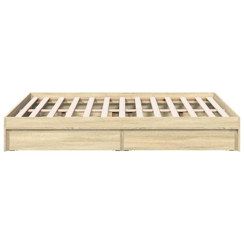 Bed Frame with Drawers without Mattress Length 200 cm Sonoma Oak 140 cm