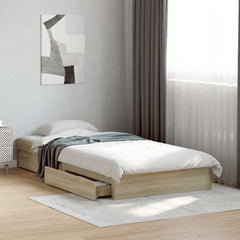 Bed Frame with Drawers without Mattress Length 200 cm Sonoma Oak 100 cm