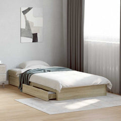 Bed Frame with Drawers without Mattress Length 200 cm Sonoma Oak 90 cm