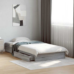 Bed Frame with Drawers without Mattress Length 190 cm Grey sonoma 75 cm