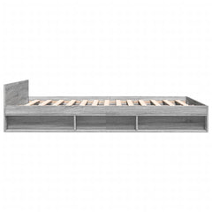 Bed Frame with Drawers without Mattress Length 200 cm Grey Sonoma 160 cm