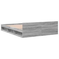 Bed Frame with Drawers without Mattress Length 200 cm Grey Sonoma 160 cm