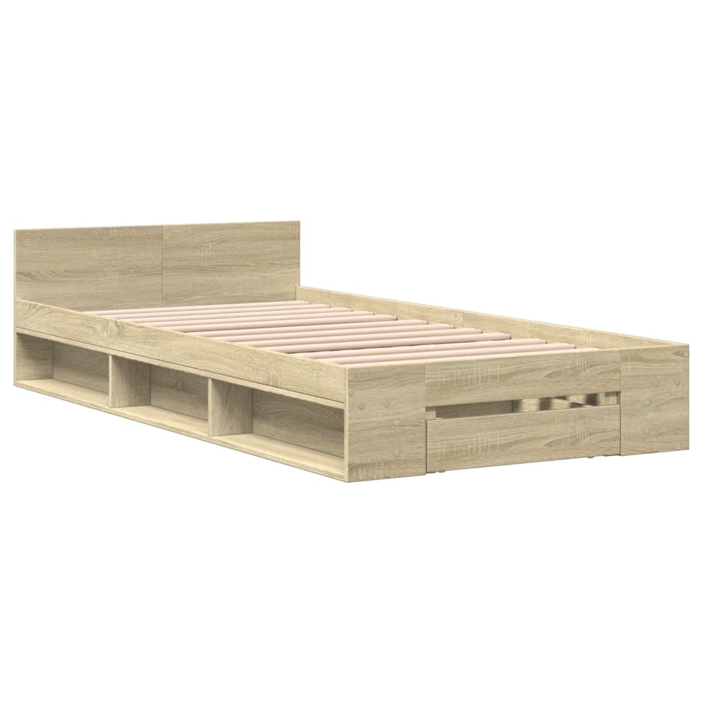 Bed Frame with Drawer without Mattress 90x190 cm Sonoma oak