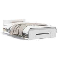 Bed Frame with Drawer without Mattress 75x190 cm White